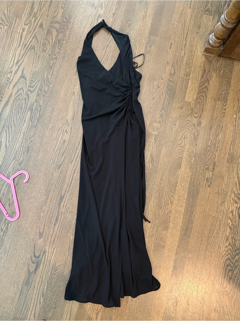 Laundry By Shelli Segal Black Halter Wrap Maxi Dress